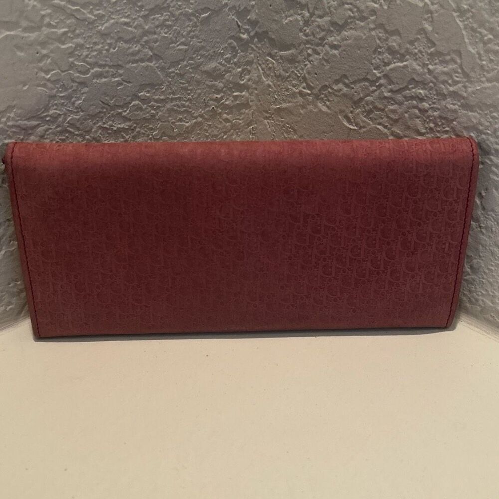 Christian Dior Long Wallet Mauve Pink All Over Logo Print Card Holder Luxury - Picture 2 of 10